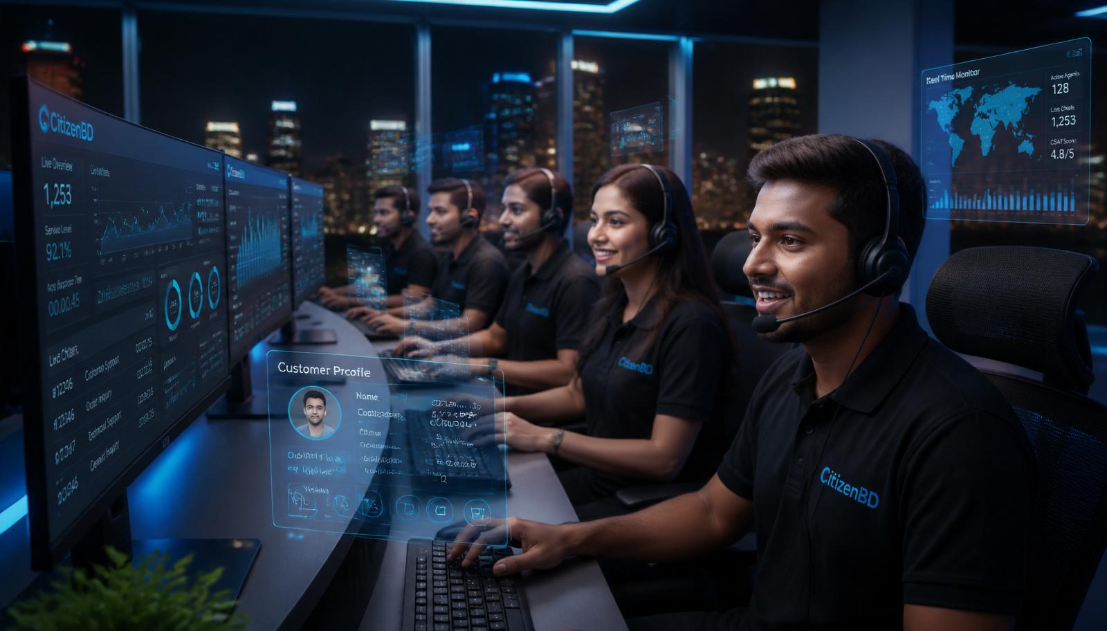 CitizenBD live customer support team working in the call center